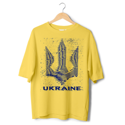 Футболка оверсайз жовта Хвилі України