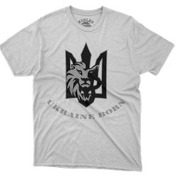 Футболка сіра UKRAINE BORN LION