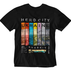 Футболка `Kharkiv Hero City` чорна