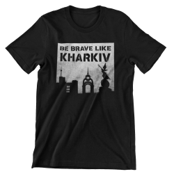 Футболка оверсайз 'Be brave like Kharkiv' 2 чорна