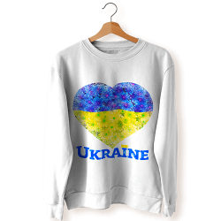 Світшот білий Серце України