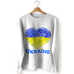Світшот білий Сердце України