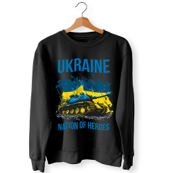 Світшот чорний UKRAINЕ NATIONAL HEROES