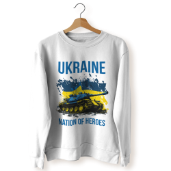 Світшот білий UKRAINЕ NATIONAL HEROES